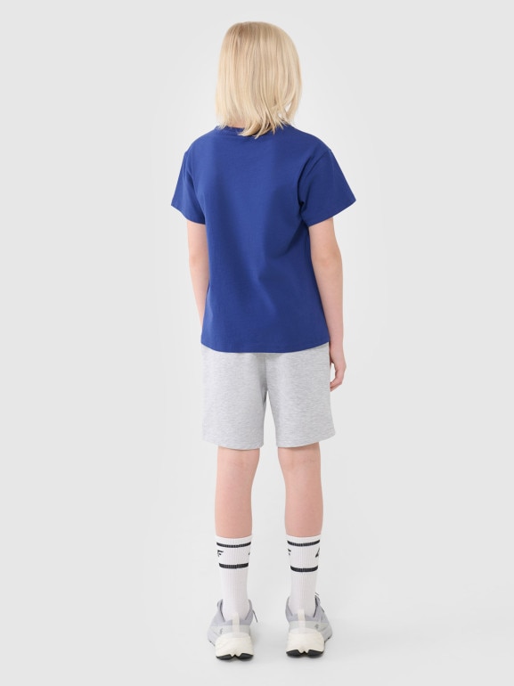 Chłopięce spodenki dresowe 4F 4FJWSS25TSHOM601 - szare