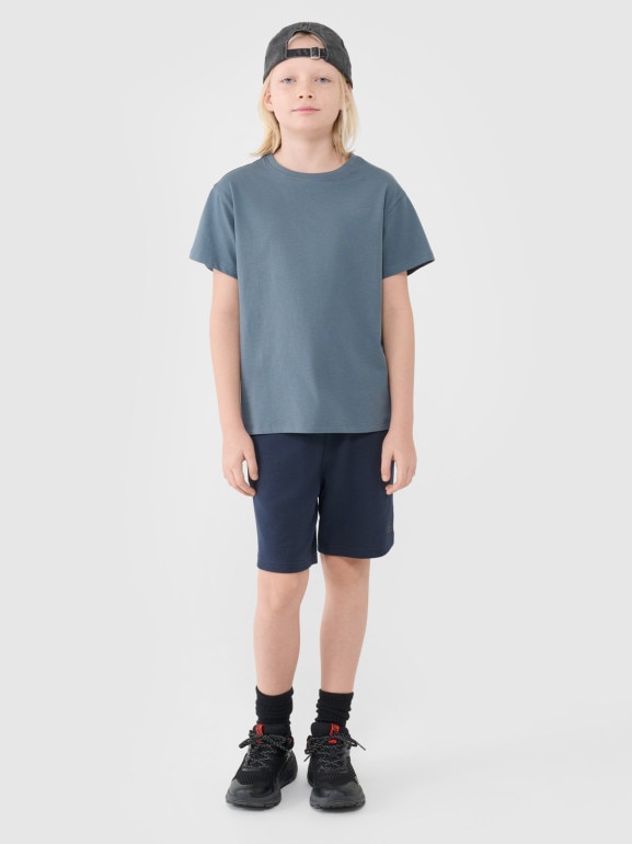 Chłopięce spodenki dresowe 4F 4FJWSS25TSHOM601 - granatowe