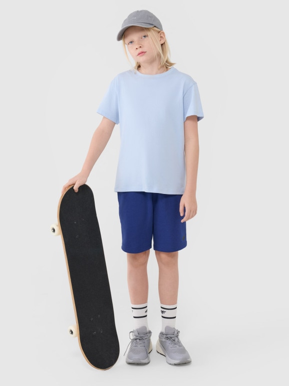 Chłopięce spodenki dresowe 4F 4FJWSS25TSHOM601 - niebieskie