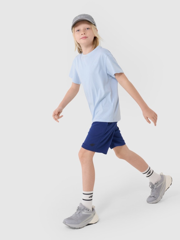 Chłopięce spodenki dresowe 4F 4FJWSS25TSHOM601 - niebieskie