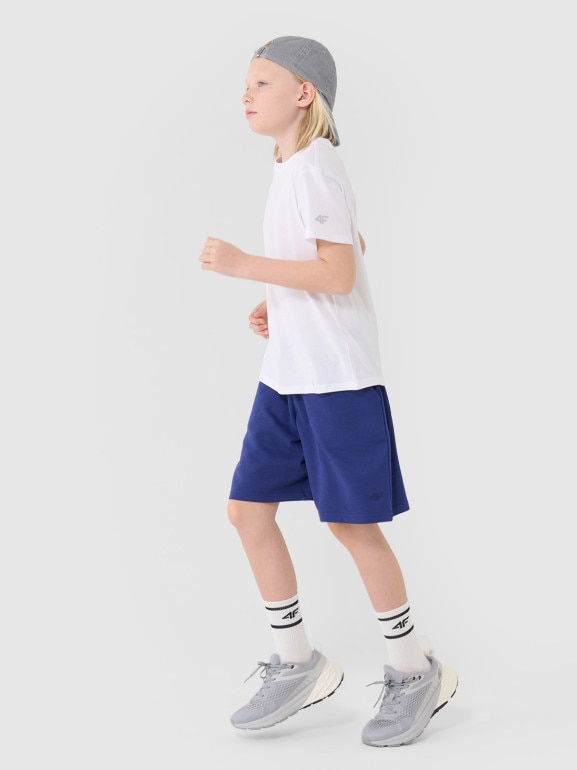 Chłopięce spodenki dresowe 4F 4FJWSS25TSHOM627 - niebieskie