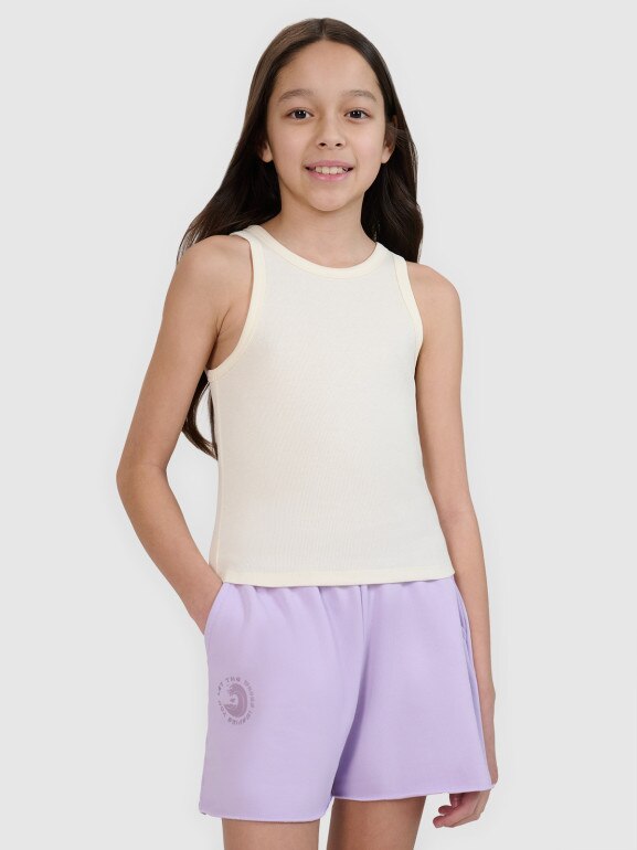 Dziewczęcy top basic 4F 4FJWSS25TSLEF111 - biały