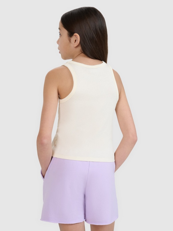 Dziewczęcy top basic 4F 4FJWSS25TSLEF111 - biały