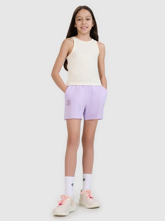 Dziewczęcy top basic 4F 4FJWSS25TSLEF111 - biały