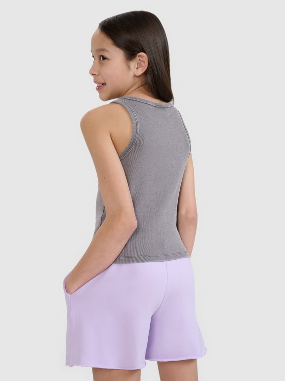 Dziewczęcy top basic 4F 4FJWSS25TSLEF111 - szary