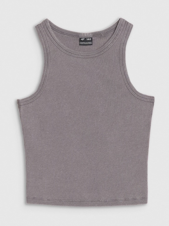 Dziewczęcy top basic 4F 4FJWSS25TSLEF111 - szary