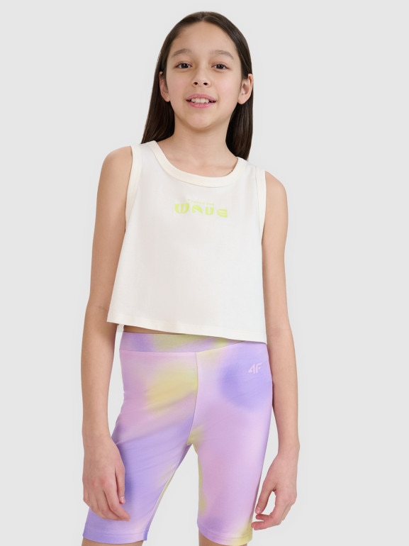 Dziewczęcy top 4F 4FJWSS25TSLEF112 - biały