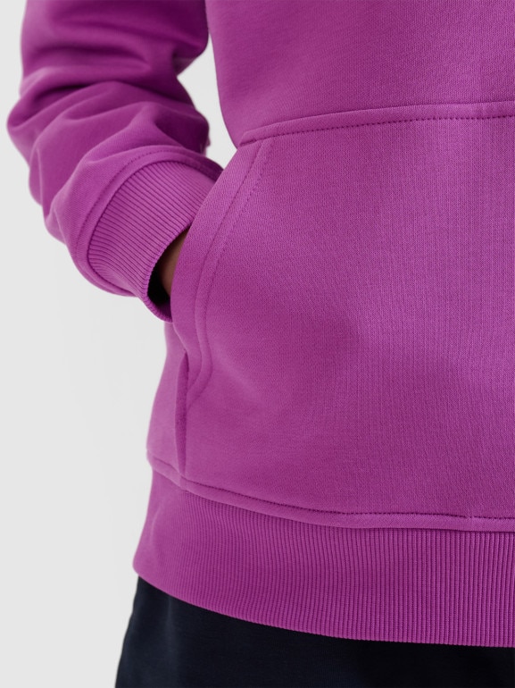 Dziewczęca bluza dresowa nierozpinana bez kaptura 4F 4FJWSS25TSWSF1854 - fioletowa