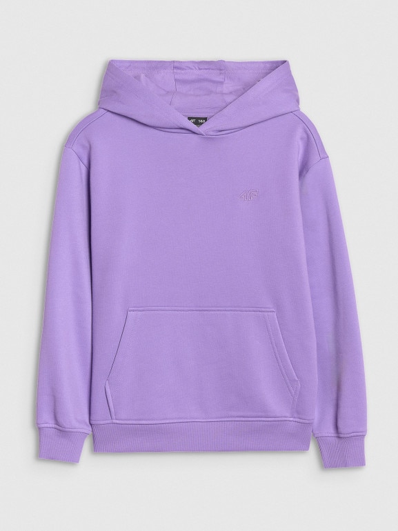 Dziewczęca bluza dresowa nierozpinana bez kaptura 4F 4FJWSS25TSWSF1854 - fioletowa