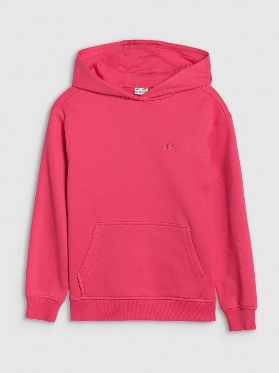 Dziewczęca bluza dresowa nierozpinana bez kaptura 4F 4FJWSS25TSWSF1854 - różowa