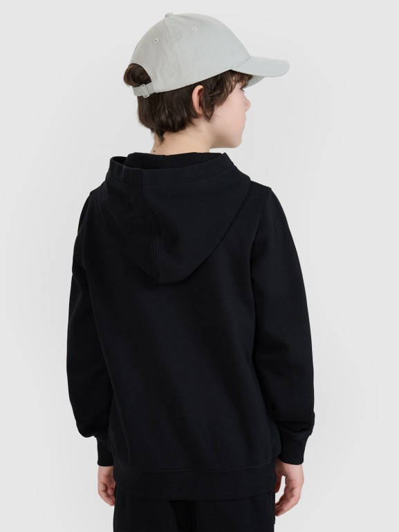 Chłopięca bluza dresowa nierozpinana bez kaptura 4F 4FJWSS25TSWSM1716 - czarna