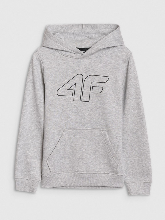 Chłopięca bluza dresowa nierozpinana bez kaptura 4F 4FJWSS25TSWSM1716 - szara