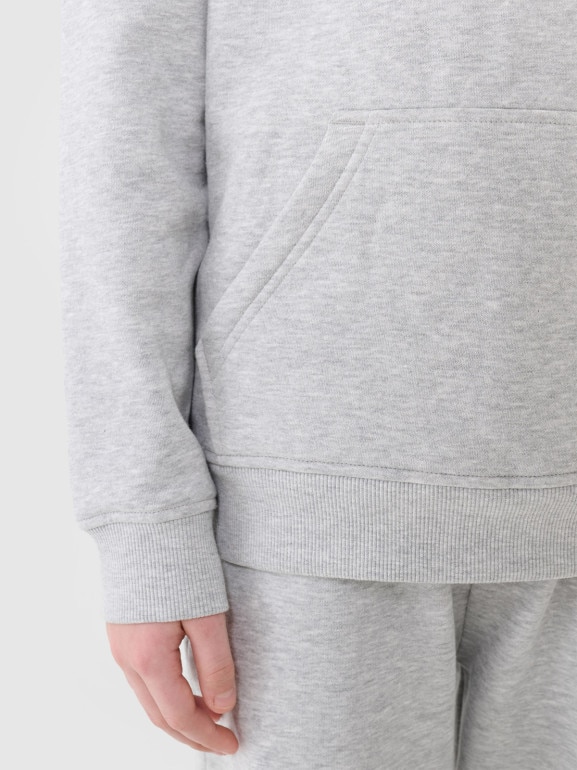 Chłopięca bluza dresowa nierozpinana bez kaptura 4F 4FJWSS25TSWSM1716 - szara