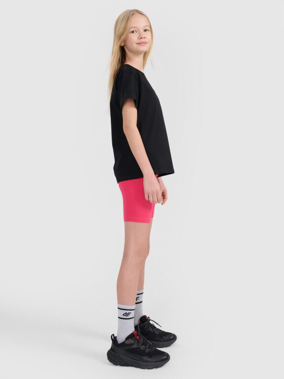 Dziewczęce kolarki dzianinowe 4F 4FJWSS25TTIGF216 - różowe