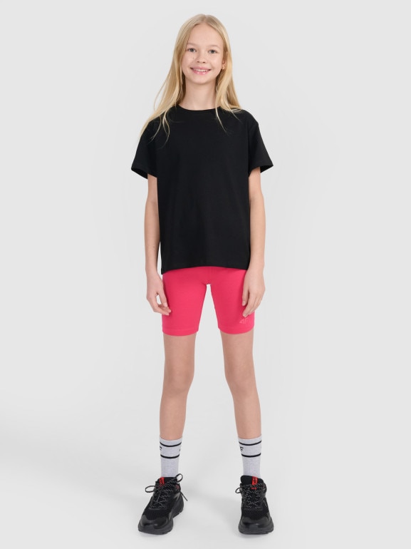 Dziewczęce kolarki dzianinowe 4F 4FJWSS25TTIGF216 - różowe