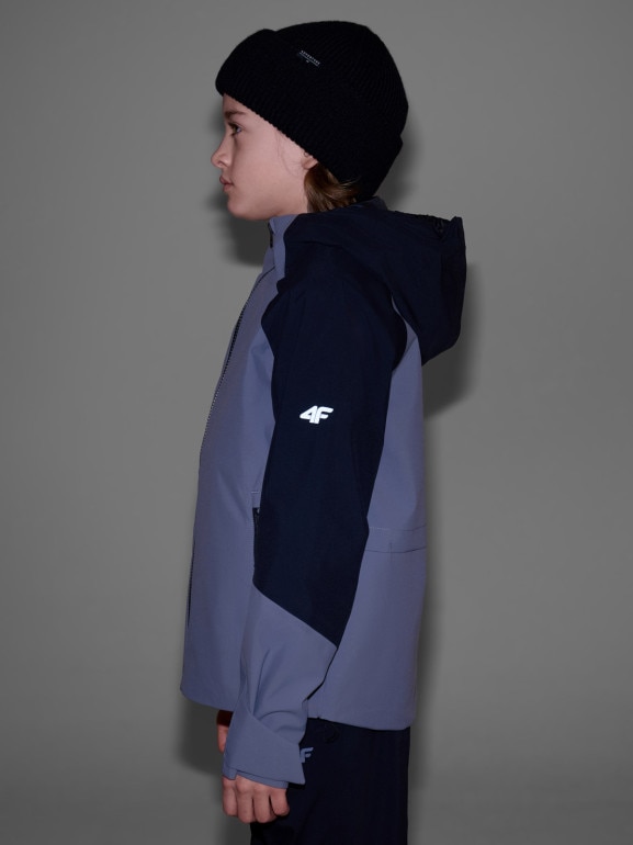 Chłopięca kurtka trekkingowa membrana 5000 4F 4FJWSS25TTJAM681 - szara