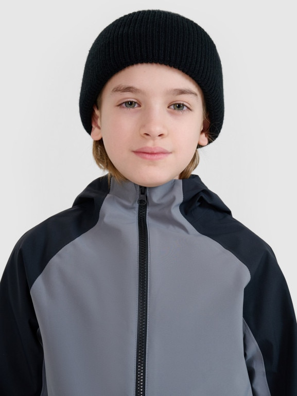 Chłopięca kurtka trekkingowa membrana 5000 4F 4FJWSS25TTJAM681 - szara