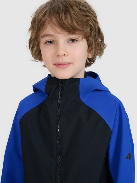 Chłopięca kurtka trekkingowa membrana 5000 4F 4FJWSS25TTJAM681 - niebieska