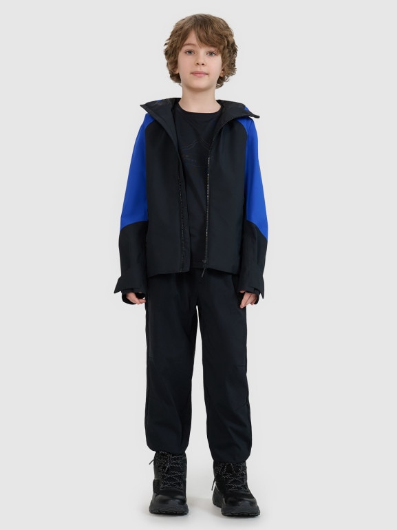 Chłopięca kurtka trekkingowa membrana 5000 4F 4FJWSS25TTJAM681 - niebieska