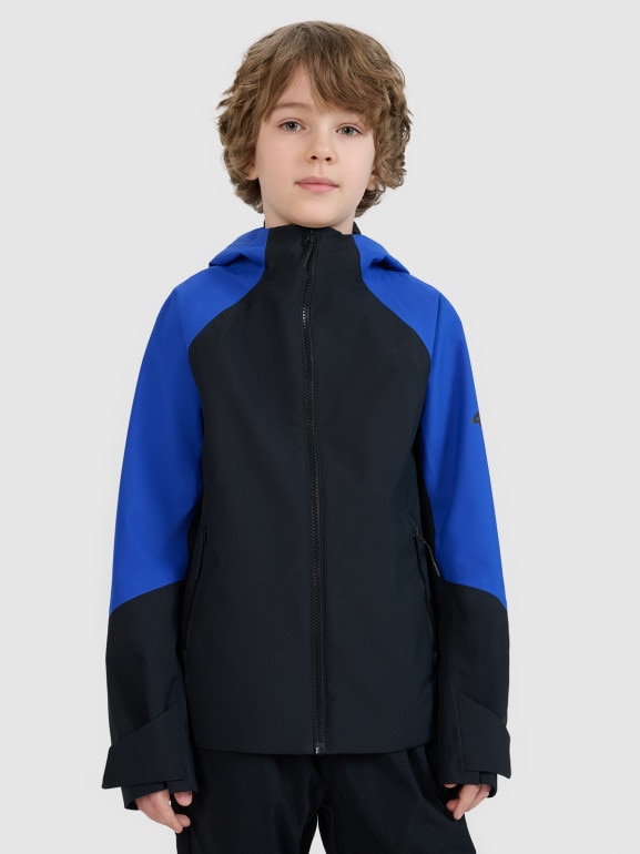 Chłopięca kurtka trekkingowa membrana 5000 4F 4FJWSS25TTJAM681 - niebieska