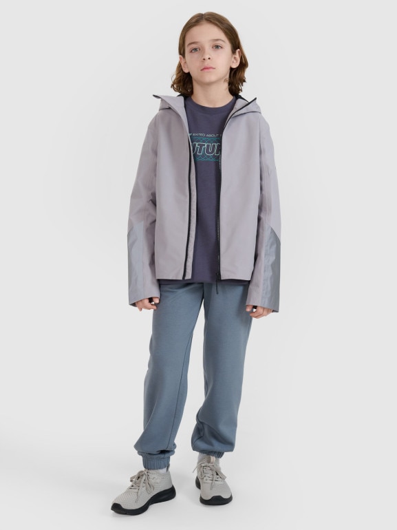 Dziecięca kurtka przejściowa 4F 4FJWSS25TTJAU0742 - szary