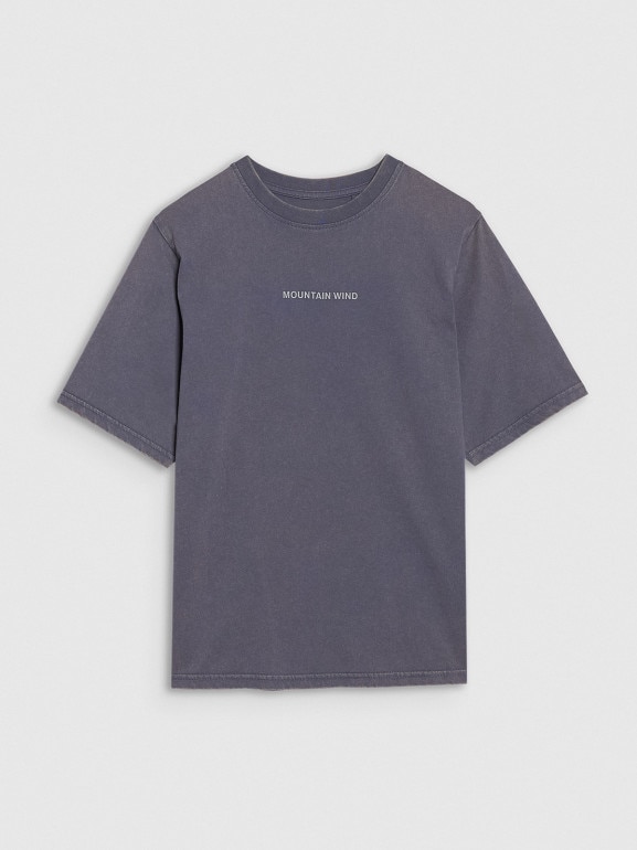 Chłopięcy t-shirt z nadrukiem 4F 4FJWSS25TTSHM1879 - niebieski