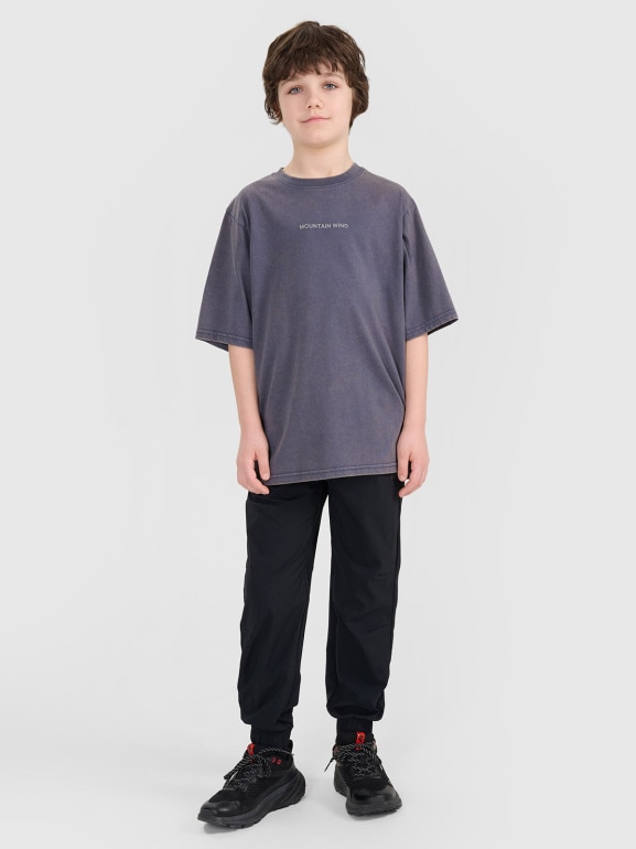 Chłopięcy t-shirt z nadrukiem 4F 4FJWSS25TTSHM1879 - niebieski