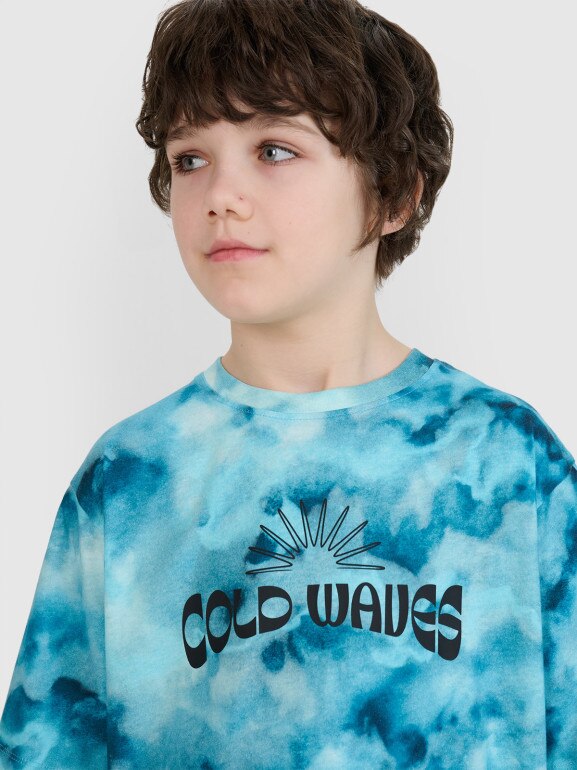 Chłopięcy t-shirt z nadrukiem 4F 4FJWSS25TTSHM1916 - multikolor