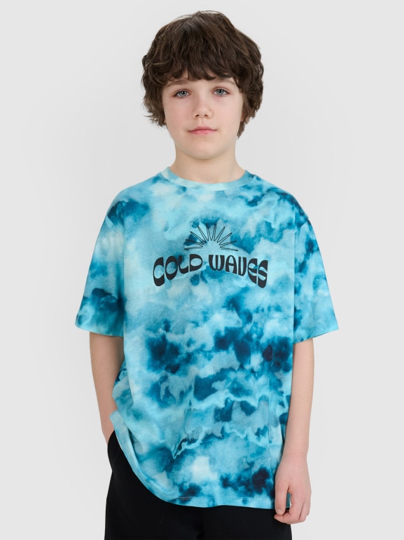 Chłopięcy t-shirt z nadrukiem 4F 4FJWSS25TTSHM1916 - multikolor