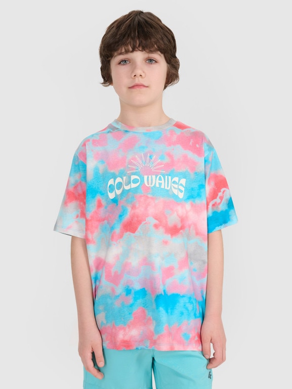 Chłopięcy t-shirt z nadrukiem 4F 4FJWSS25TTSHM1916 - multikolor