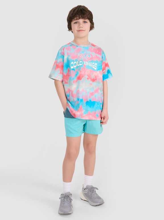 Chłopięcy t-shirt z nadrukiem 4F 4FJWSS25TTSHM1916 - multikolor