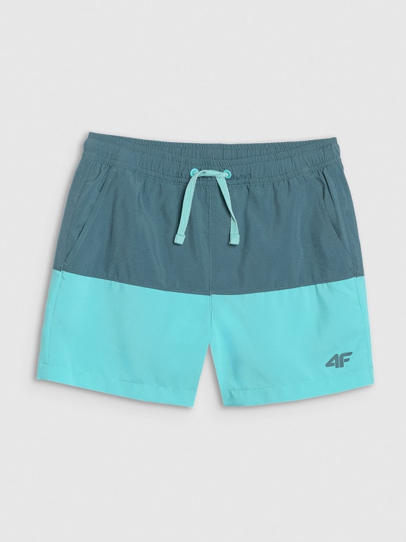 Chłopięce spodenki plażowe 4F 4FJWSS25UBDSM116 - turkusowe