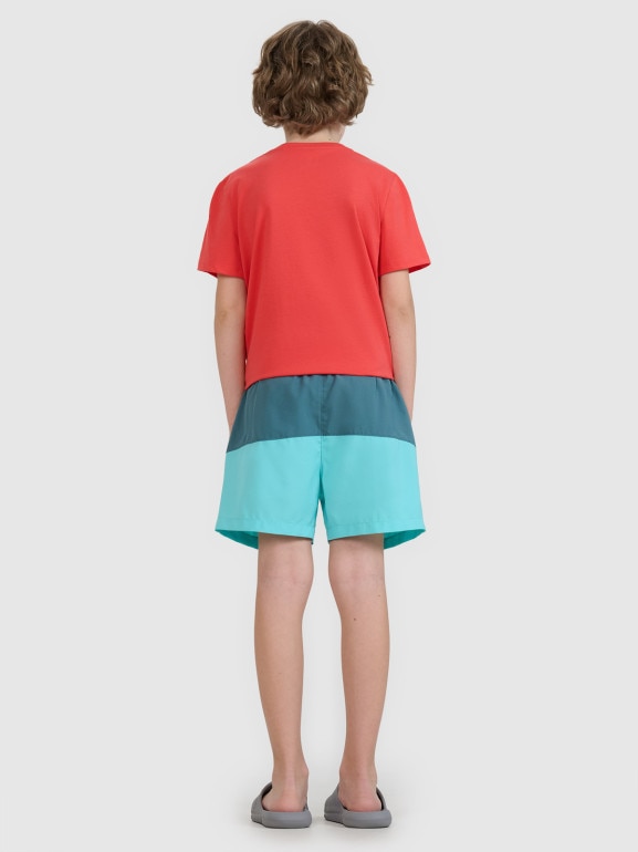 Chłopięce spodenki plażowe 4F 4FJWSS25UBDSM116 - turkusowe