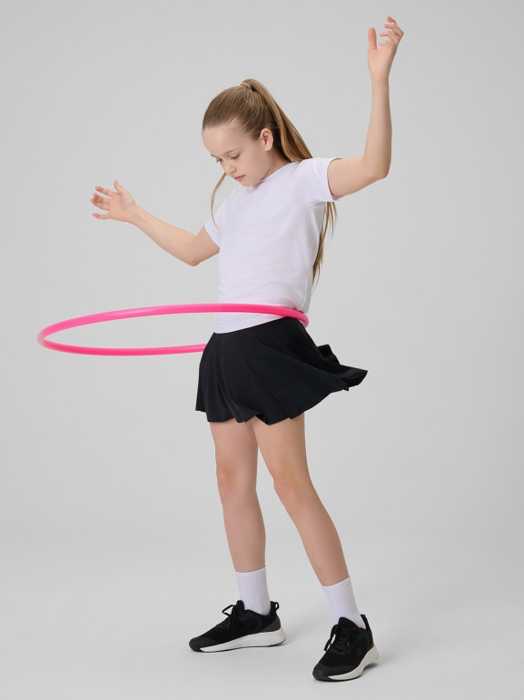 Dziewczęca koszulka treningowa 4F 4FJWSS26TFTSF1963 - biała