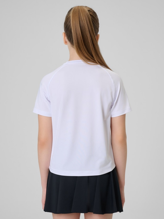 Dziewczęca koszulka treningowa 4F 4FJWSS26TFTSF1963 - biała