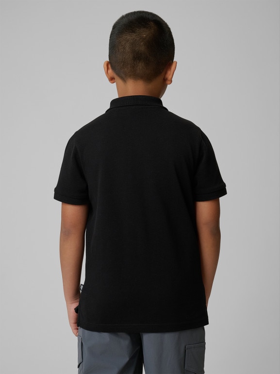 Chłopięce polo 4F 4FJWSS26TPTSM662 - czarne