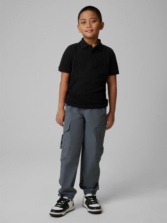 Chłopięce polo 4F 4FJWSS26TPTSM662 - czarne