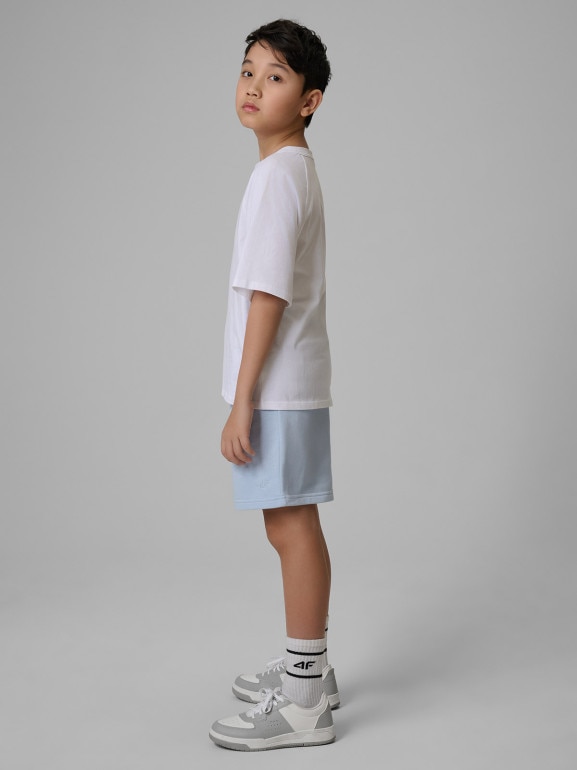 Chłopięce spodenki dresowe 4F 4FJWSS26TSHOM780 - niebieskie