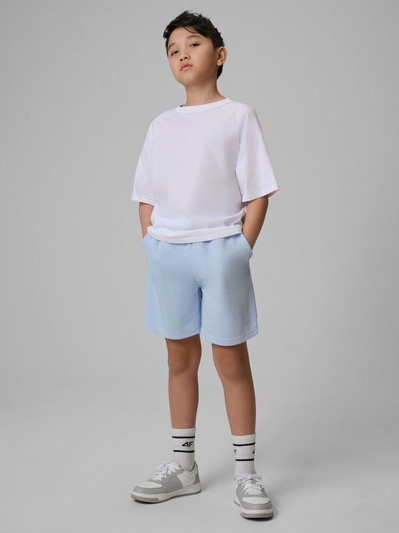Chłopięce spodenki dresowe 4F 4FJWSS26TSHOM780 - niebieskie