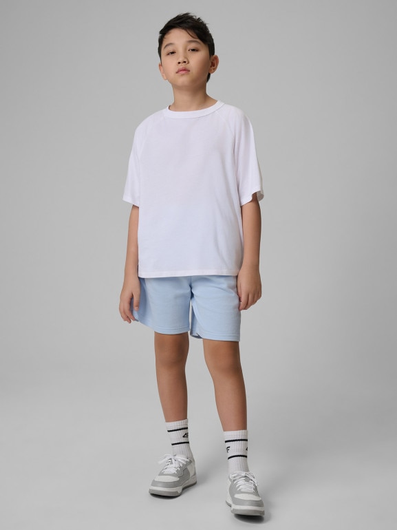 Chłopięce spodenki dresowe 4F 4FJWSS26TSHOM780 - niebieskie