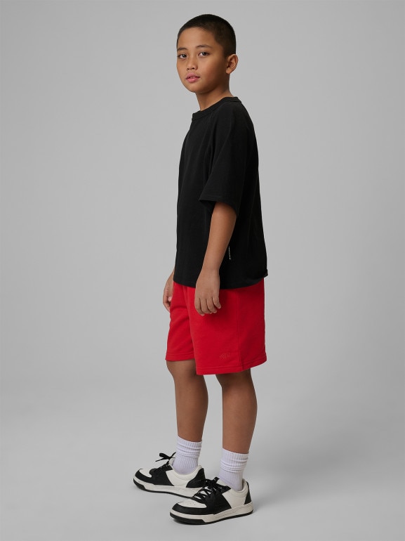 Chłopięce spodenki dresowe 4F 4FJWSS26TSHOM780 - czerwone