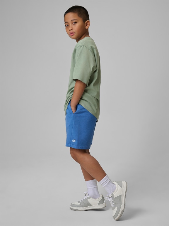Chłopięce spodenki dresowe 4F 4FJWSS26TSHOM784 - niebieskie