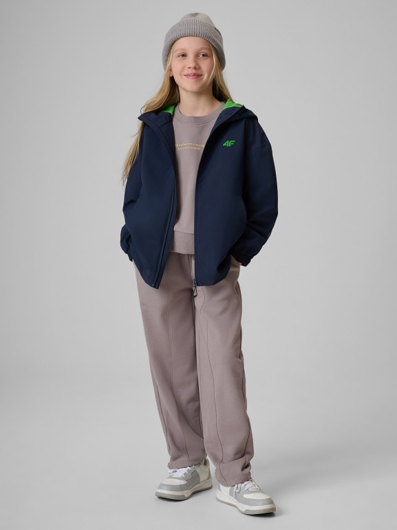 Dziecięca kurtka przejściowa 4F 4FJWSS26TTJAU1096 - granatowa