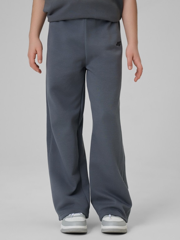 Dziewczęce spodnie dresowe 4F 4FJWSS26TTROF1656 - szare