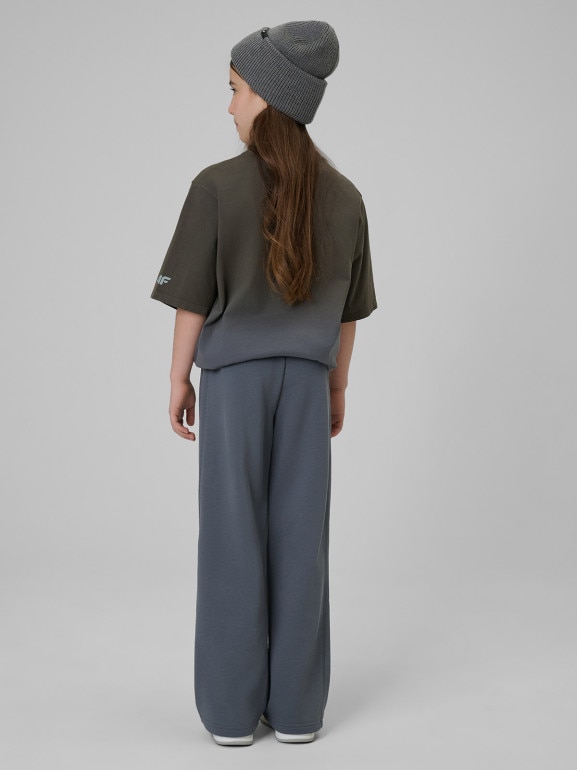 Dziewczęce spodnie dresowe 4F 4FJWSS26TTROF1656 - szare