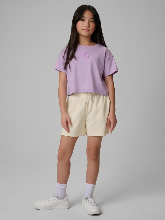 Dziewczęcy t-shirt z nadrukiem 4F 4FJWSS26TTSHF2941 - fioletowy