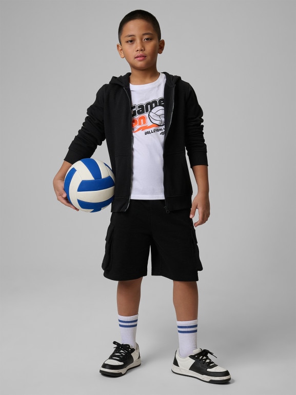 Chłopięcy t-shirt z nadrukiem 4F 4FJWSS26TTSHM3011 - biały