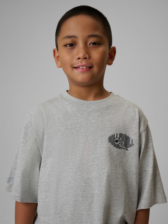 Chłopięcy t-shirt z nadrukiem 4F 4FJWSS26TTSHM3014 - szary