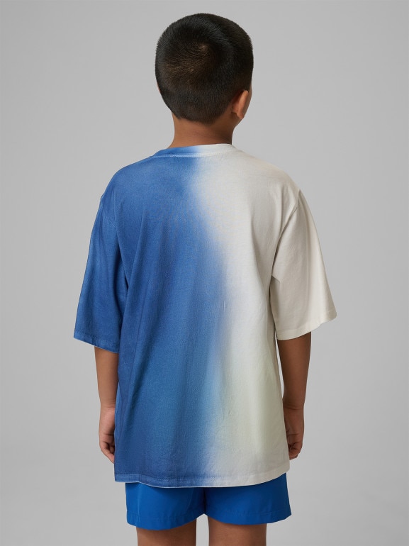 Chłopięcy t-shirt z nadrukiem 4F 4FJWSS26TTSHM3286 - niebieski