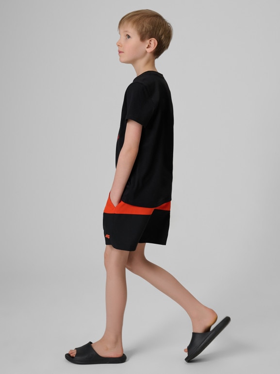 Chłopięce spodenki plażowe 4F 4FJWSS26UBDSM203 - czerwone